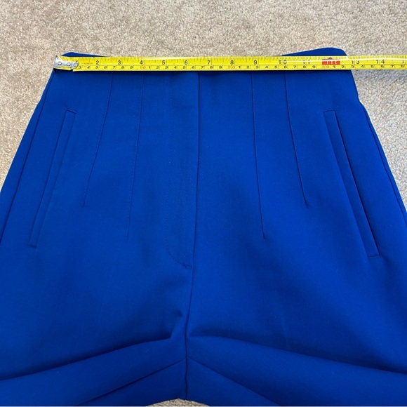 Zara Royal cobalt blue high waisted pronounced seam tailored tapered ankle pants - Picture 6 of 12
